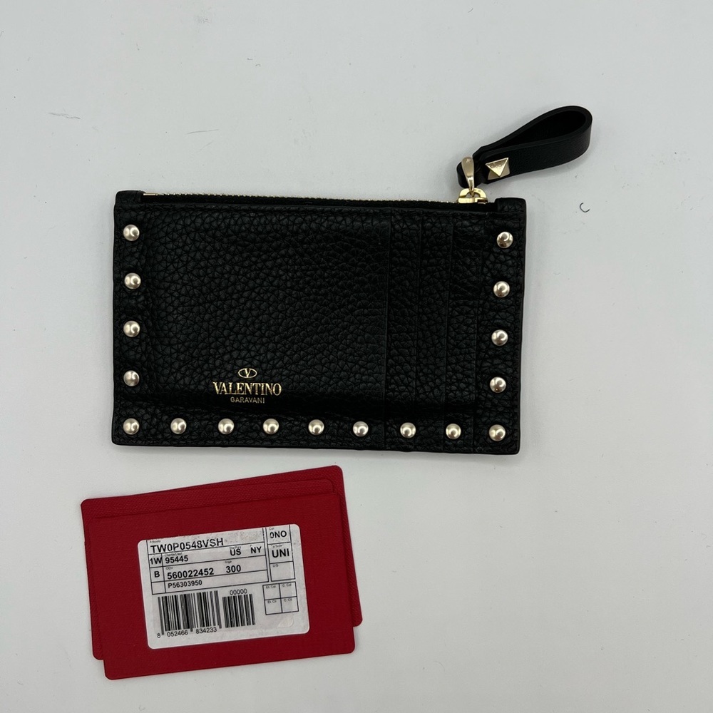 Valentino Garavani Rockstud Leather Coin Purse & Card Case - Picture 2 of 8